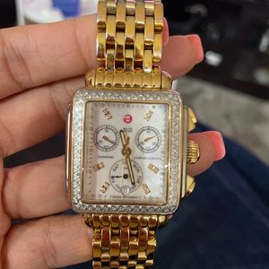 Michele Deco 18k Diamond Watch
